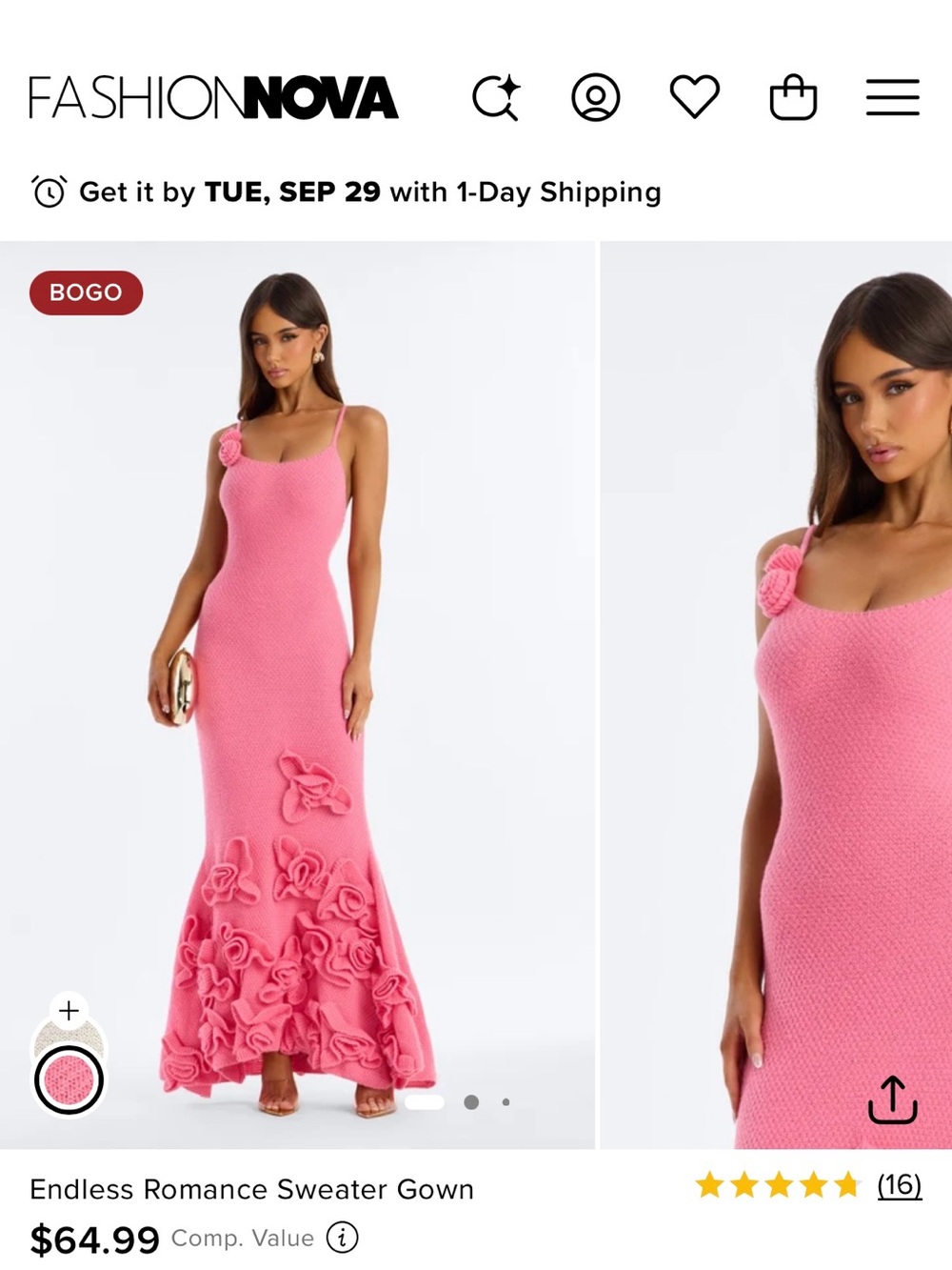 Fashion Nova Pink Endless Romance Maxi Sweater Gown